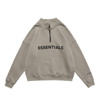 "The Essentials Half Zip High Collar Loose Hoodie seamlessly combines comfort and style. With its loose fit, high collar, and half-zip design, this hoodie exudes a contemporary and laid-back vibe. Crafted with quality materials, it's a versatile wardrobe essential that effortlessly elevates your casual look with a touch of modern flair."
