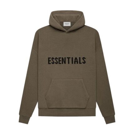 "Fear of God Essentials Knit Pullover Hoodie: Elevate your casual style with this comfortable and chic knit pullover hoodie from Fear of God Essentials. The attention to detail and versatile design make it a must-have wardrobe staple. Embrace both comfort and fashion effortlessly with this iconic piece for a contemporary urban look."